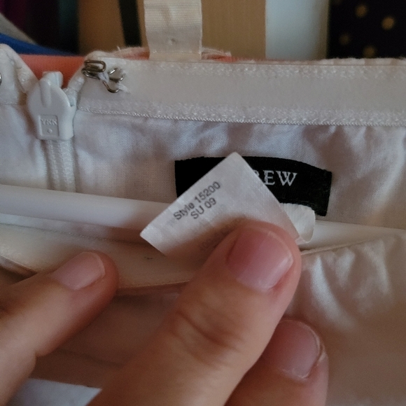 𝅺j.crew White/Salmon Ombre Cotton Strapless Dress Size 4 - Picture 4 of 7